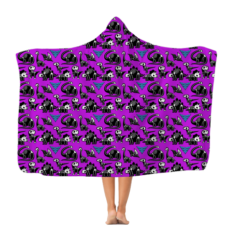 Dino Skelly Hooded Blanket