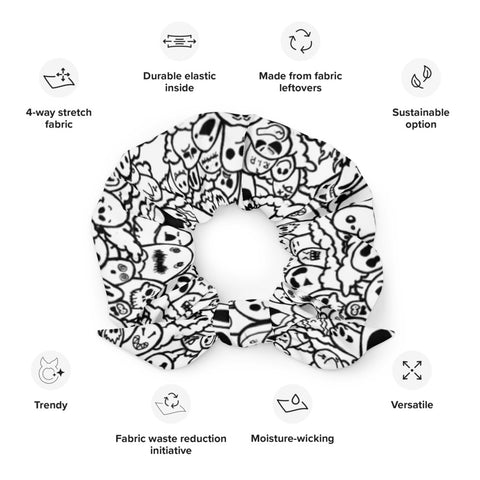 Fearless Fame Ghost Doodle Scrunchie
