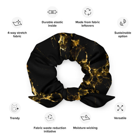 Black Marble Scrunchie