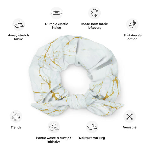 Fearless Fame White Marble Scrunchie