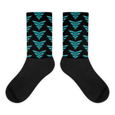 Fearless Fame Geometric | Blue Logo Socks