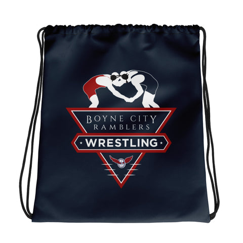 Boyne City Wrestling Drawstring Bag